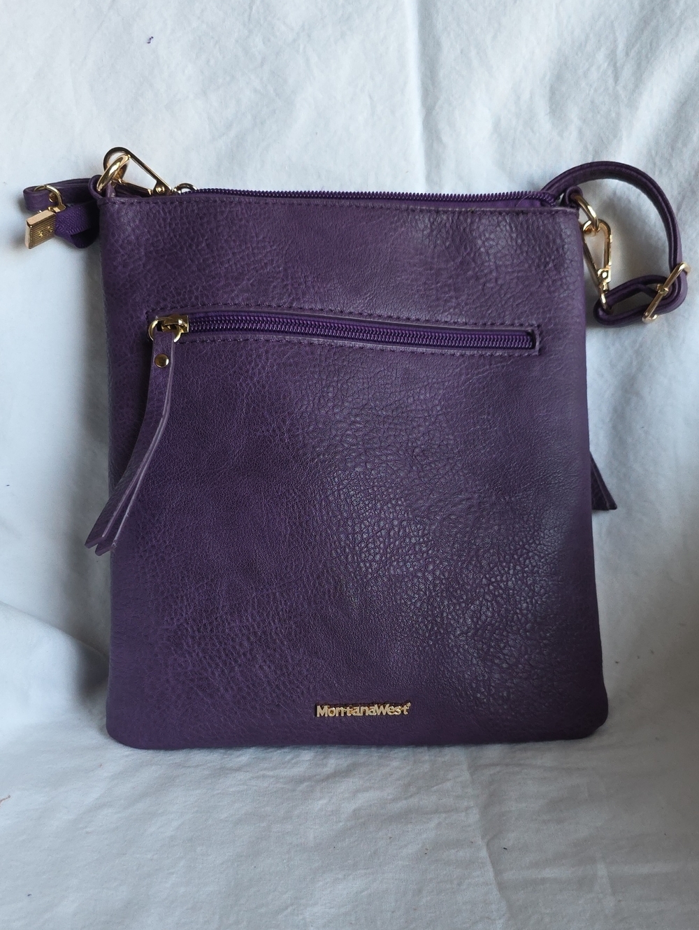 Montana West Deep Purple Faux Leather Crossbody with Gold Hardware